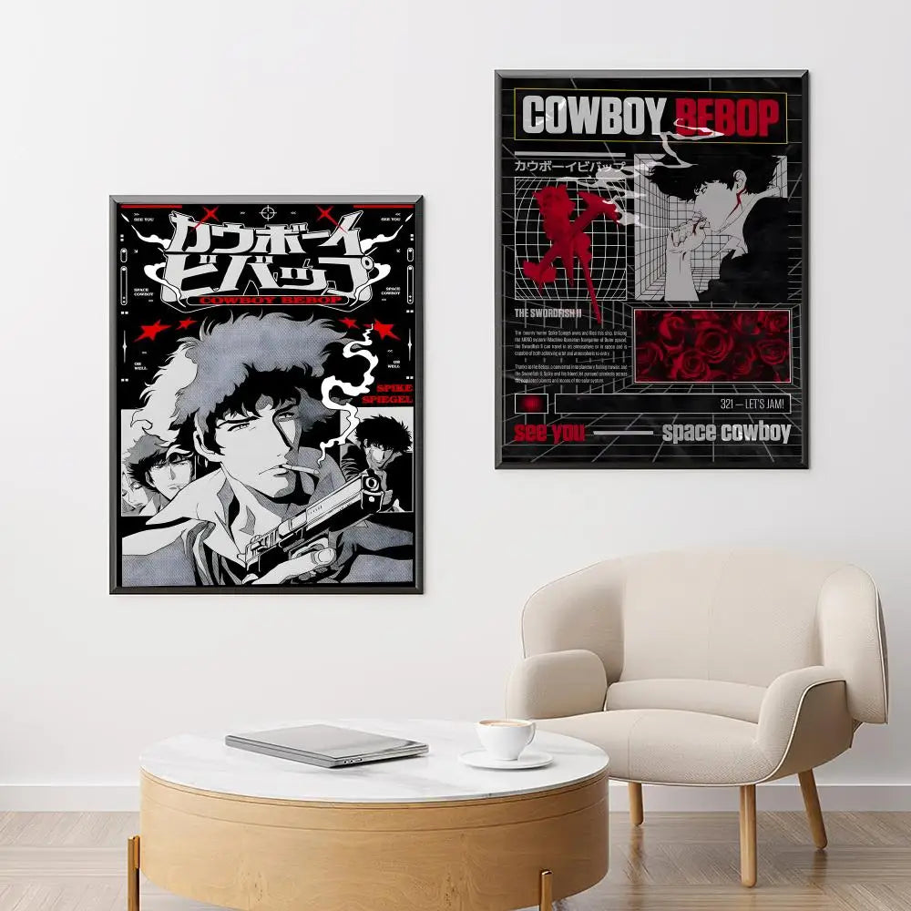 Anime C-Cowboy BebopS Poster HD Versatile Waterproof Wall Decor Self Adhesive Perfect for Any Room & Ideal Gift
