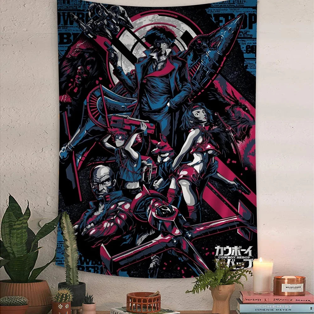 C-Cowboy Bebop Cartoon Tapestry Wall Hanging Decoration Household Home Decor
